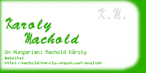 karoly machold business card